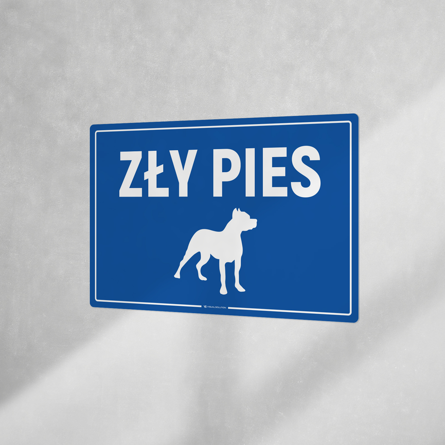 Naklejka informacyjna: Zły pies-5szt