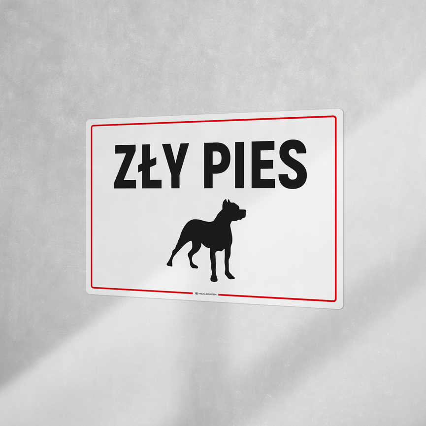 Naklejka informacyjna: Zły pies-5szt