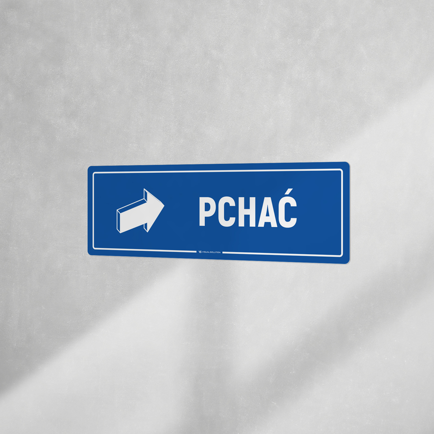 Naklejka informacyjna: Pchać