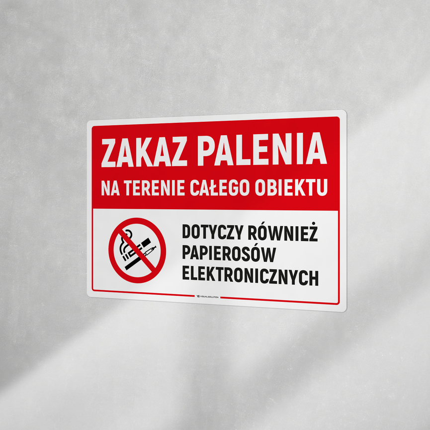 Tabliczka informacyjna: Zakaz Palenia na terenie całego obiektu-10szt