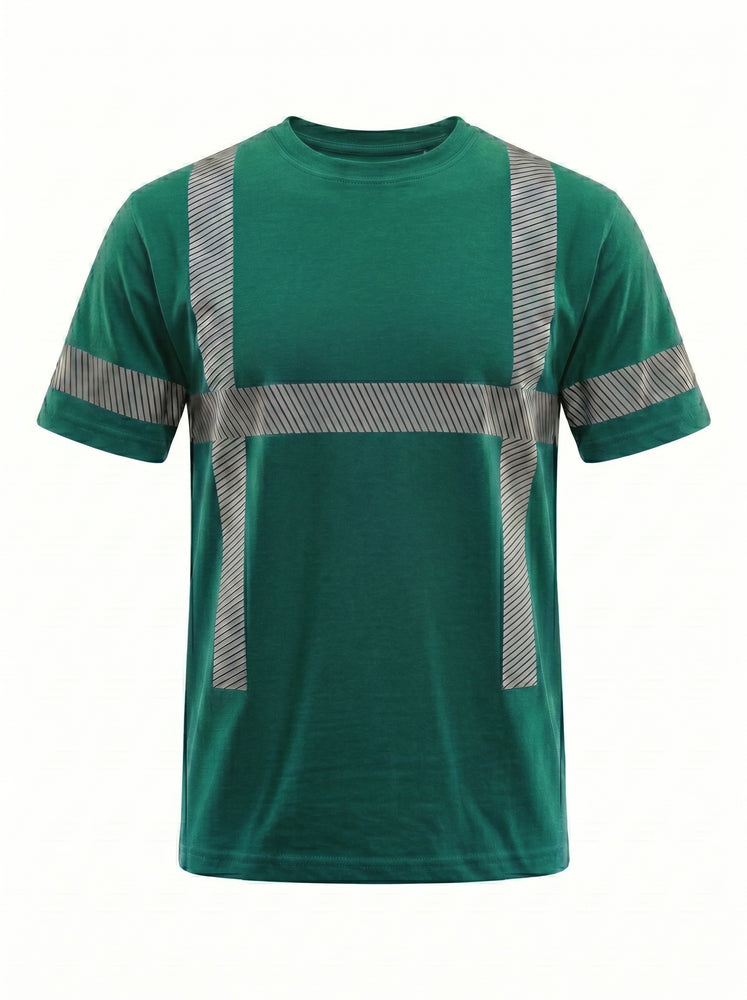 Koszulka odblaskowa BHP  z krótkim  rękawem, bawełniana
